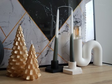 Tweelingkaars dipped STONE