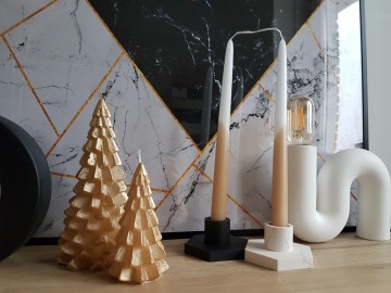 Tweelingkaars dipped APRICOT