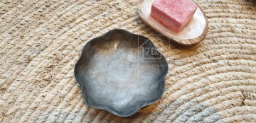 Schaal capiz bloem antraciet