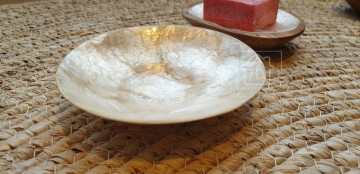 Schaal capiz schelp goud