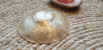 Schaal capiz schelp goud