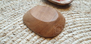 Schaal hout met ingelegde schelp capiz, antraciet