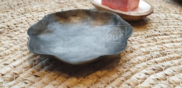 Schaal capiz bloem antraciet