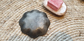 Schaal capiz bloem antraciet