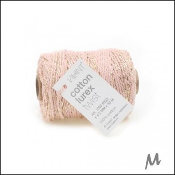 Lurex twix koord roze 0
