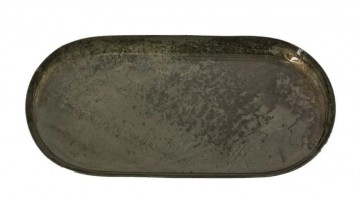 Metalen dienblad ovaal olijf