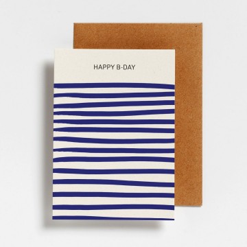 Postcard   stripes happy b day v
