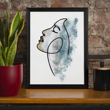 Print gezicht   strand 21x30