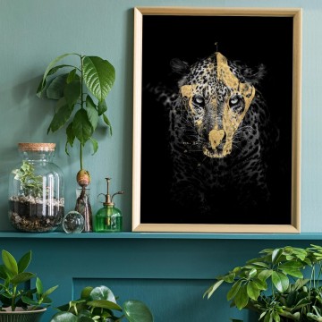 Print gouden luipaard 30x40