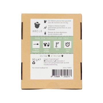 Sencha thee achterzijde