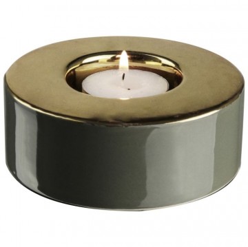 Theelichthouder grijs goud sfeerfoto