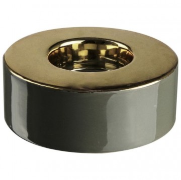 Theelichthouder grijs goud